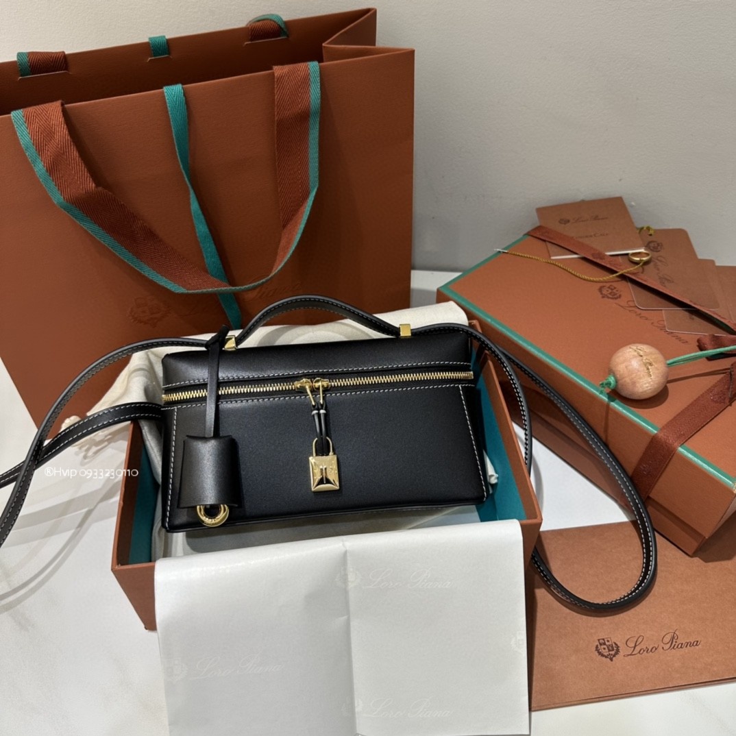 Loro Piana Extra Bag L19 Smooth Calfskin Black (8000)