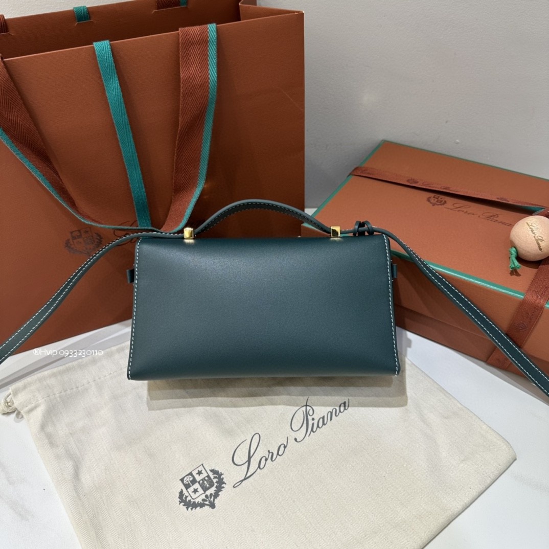 Loro Piana Extra Bag L19 Smooth Calfskin New Petrolio (705G)