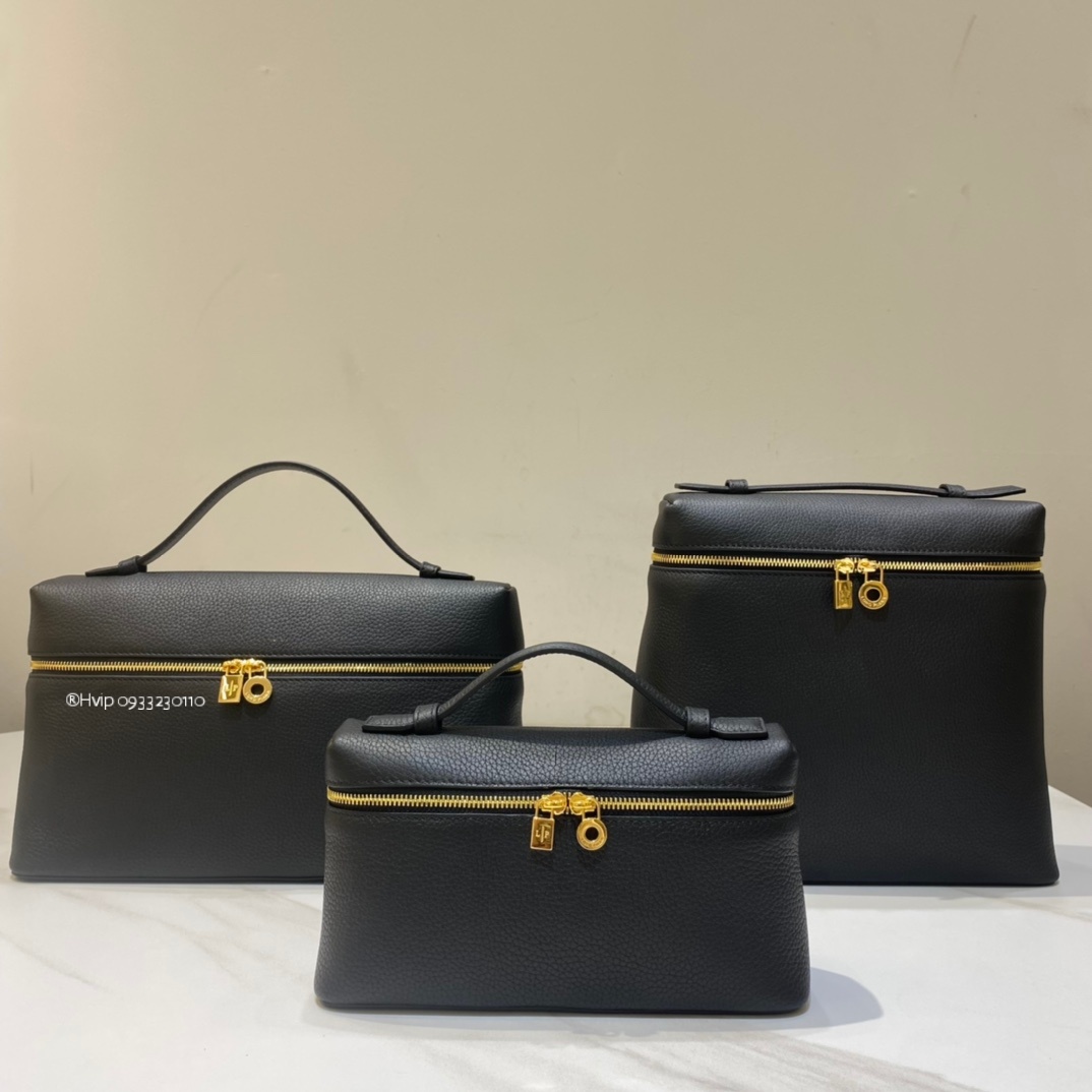 Loro Piana Extra Pocket backpack L23.5 Grained Calfskin black (8000)FAN4041