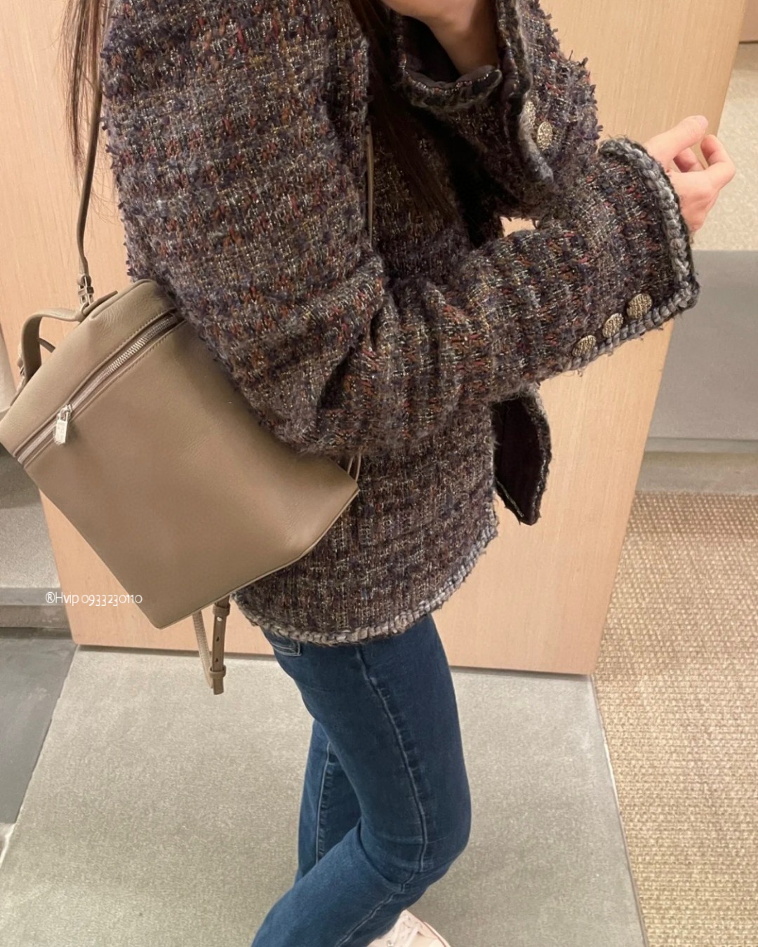 Loro Piana Extra Pocket backpack L23.5 Grained Calfskin FAN4041