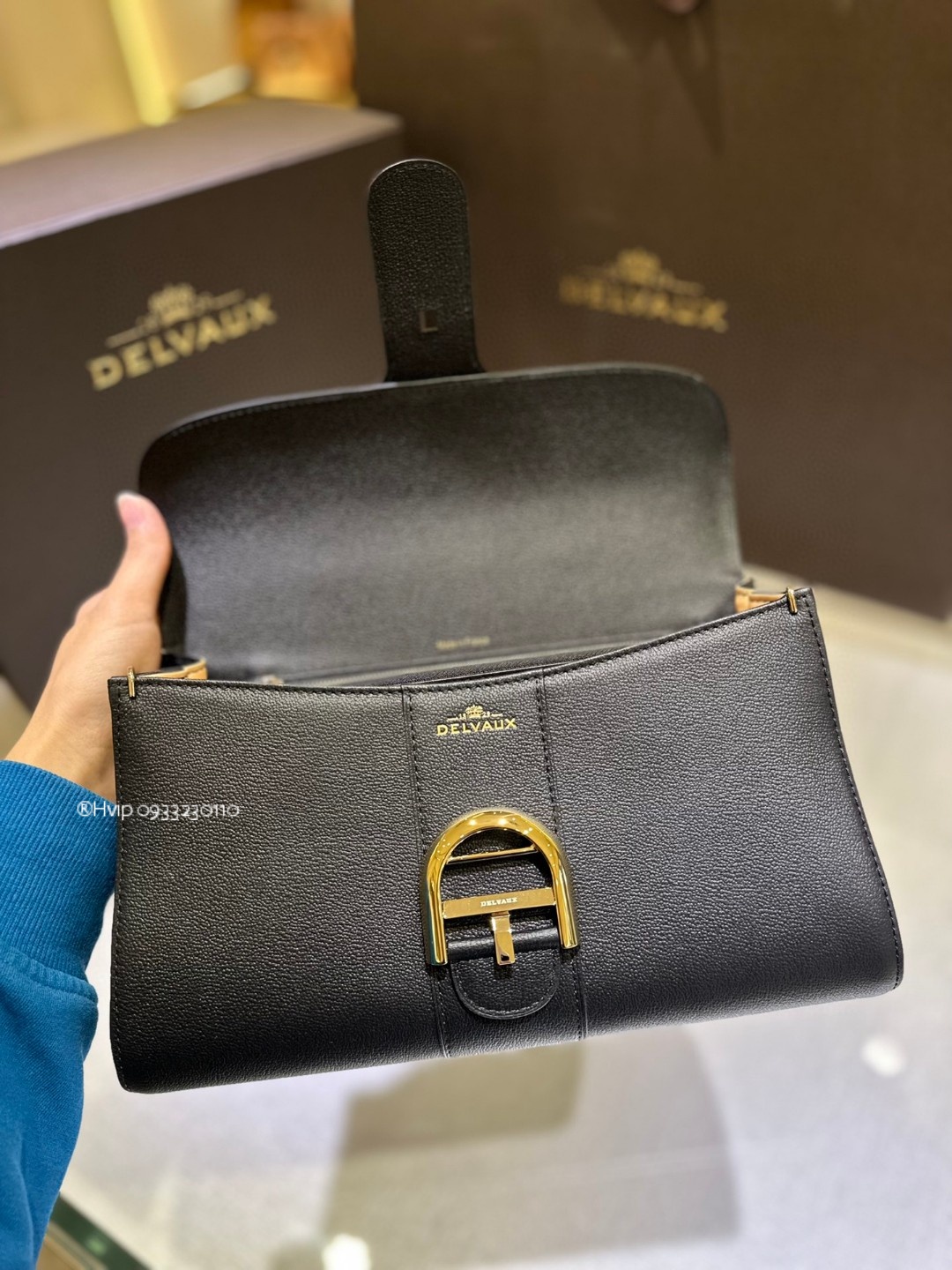 Delvaux Brillant MM Rodeo Calfskin black GHW