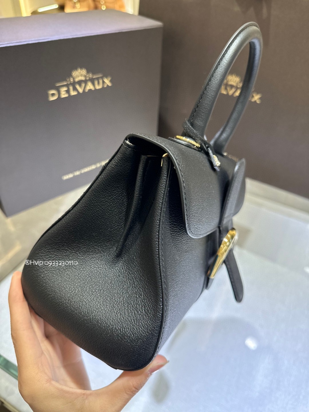 Delvaux Brillant MM Rodeo Calfskin black GHW