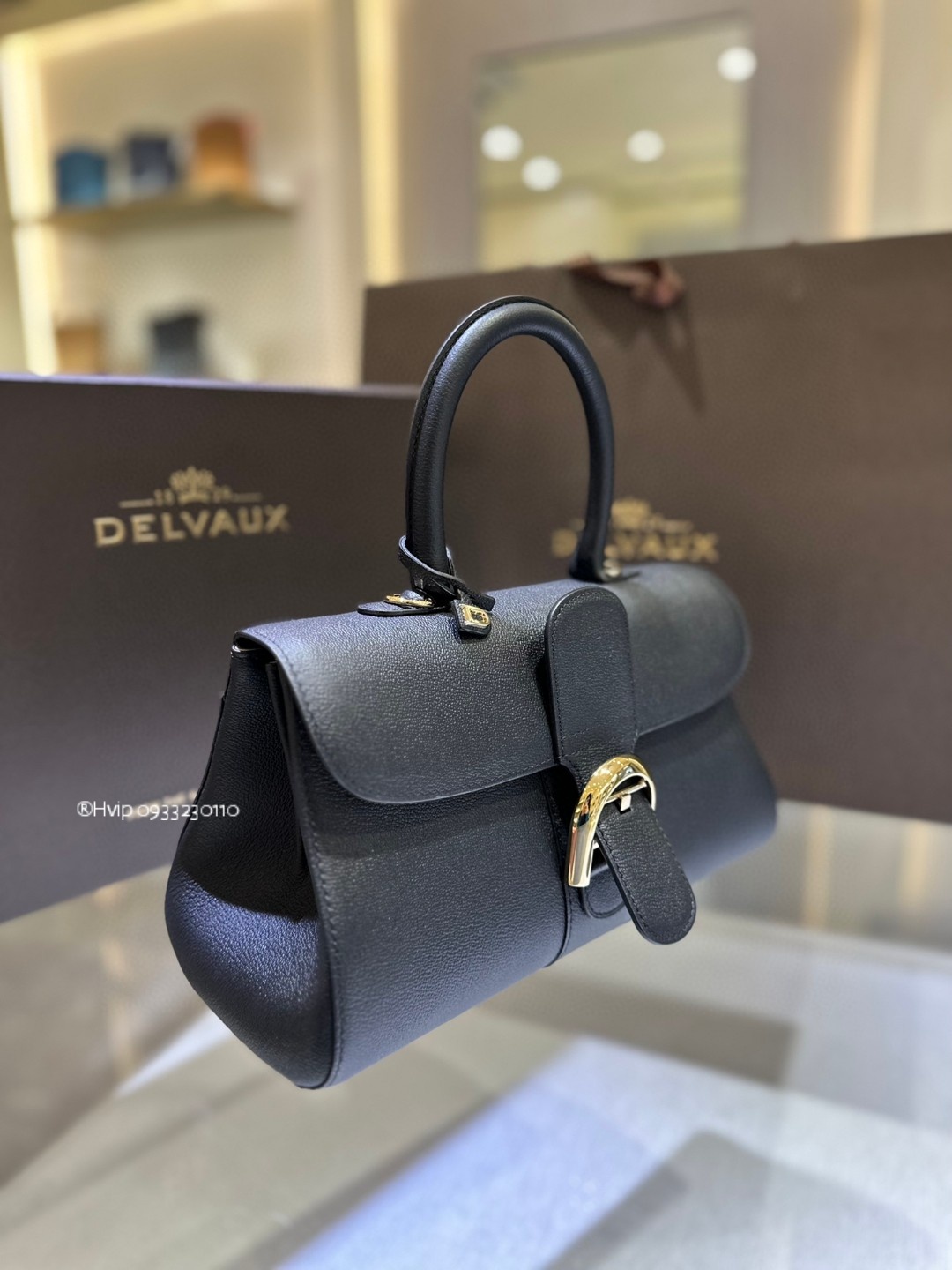 Delvaux Brillant MM Rodeo Calfskin black GHW