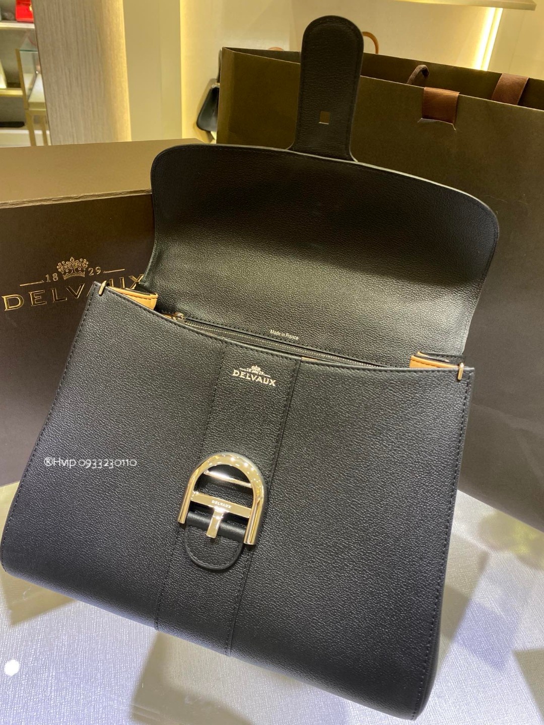 Delvaux Brillant MM Rodeo Calfskin black Phw