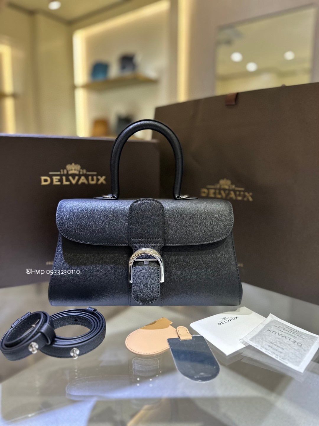 Delvaux Brillant MM Rodeo Calfskin black Phw