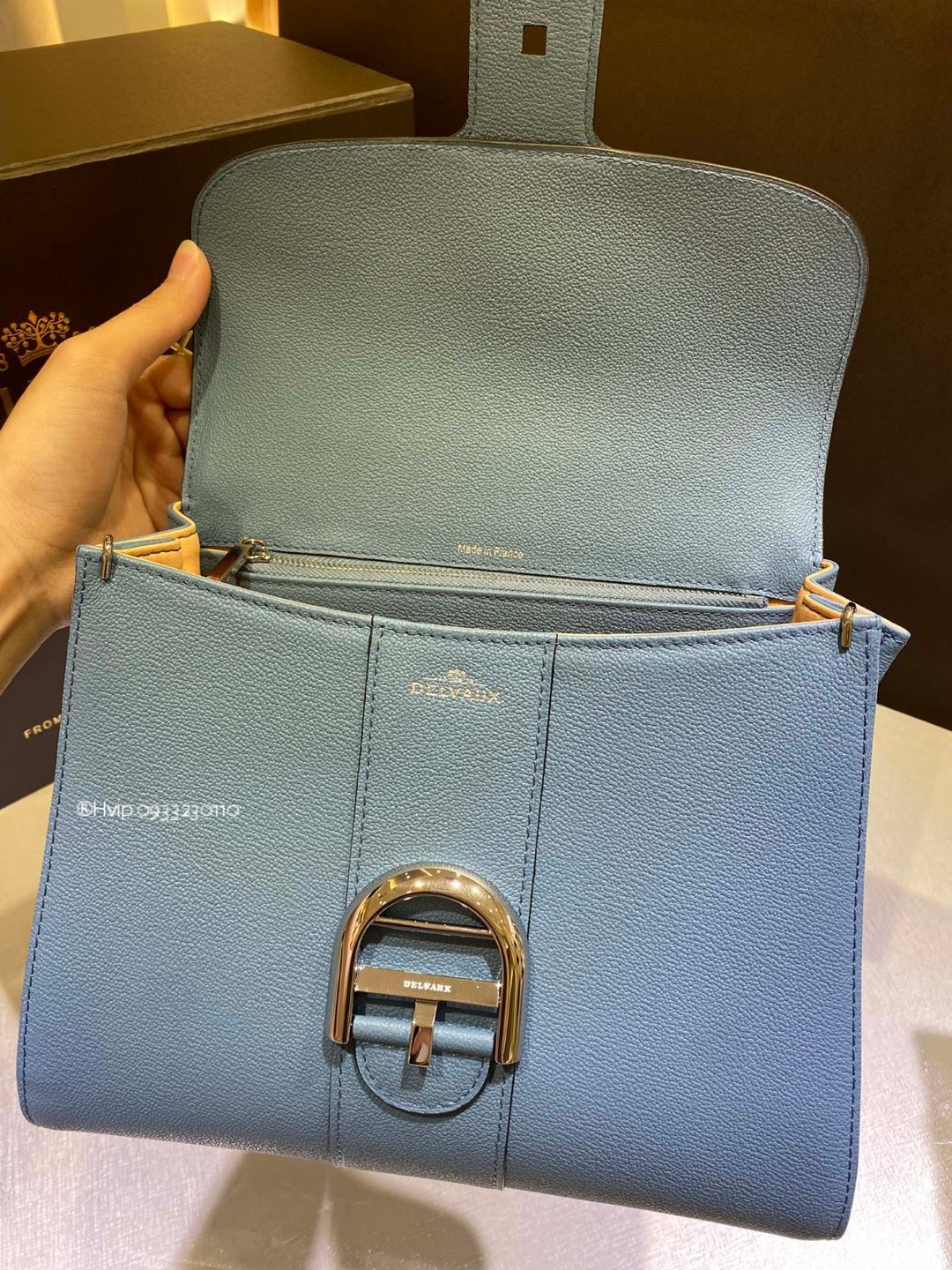 Delvaux Brillant MM Rodeo Calfskin Azure