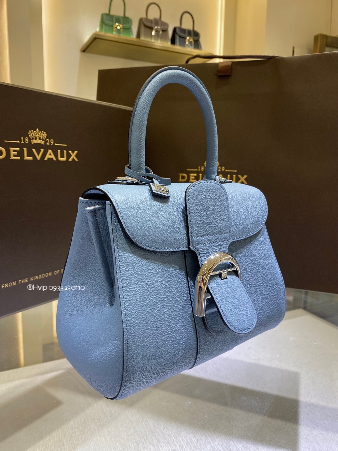 Delvaux Brillant Mini Rodeo Calfskin Azure