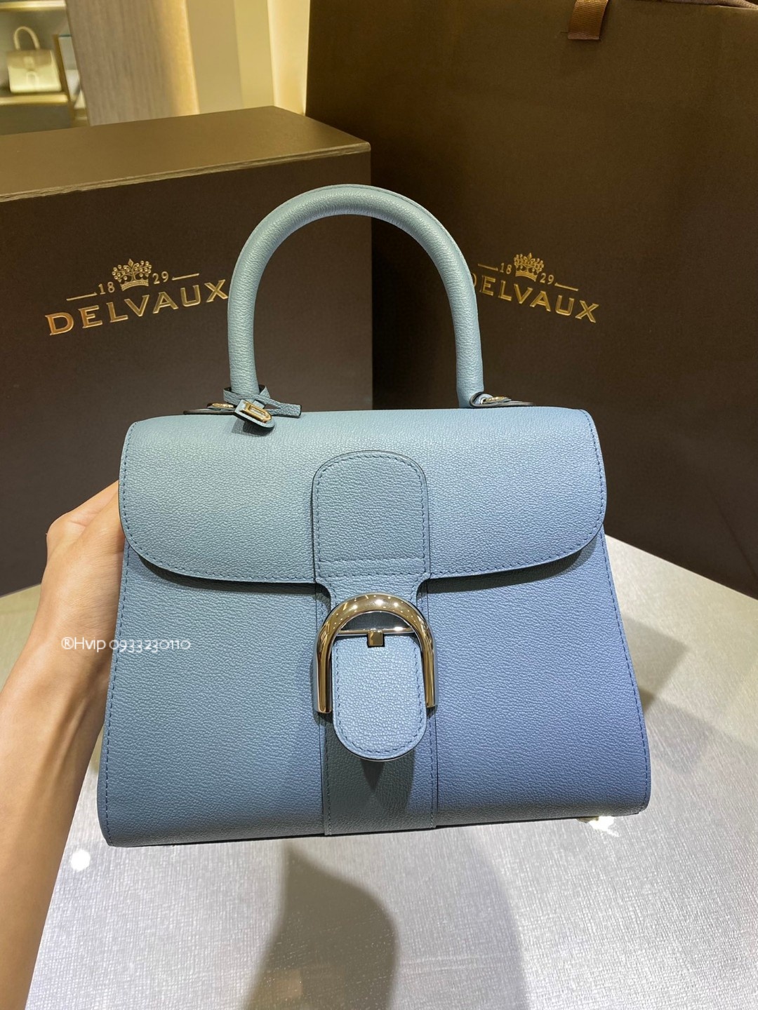 Delvaux Brillant MM Rodeo Calfskin Azure