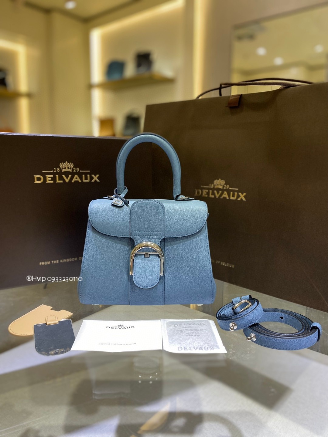 Delvaux Brillant Mini Rodeo Calfskin Azure