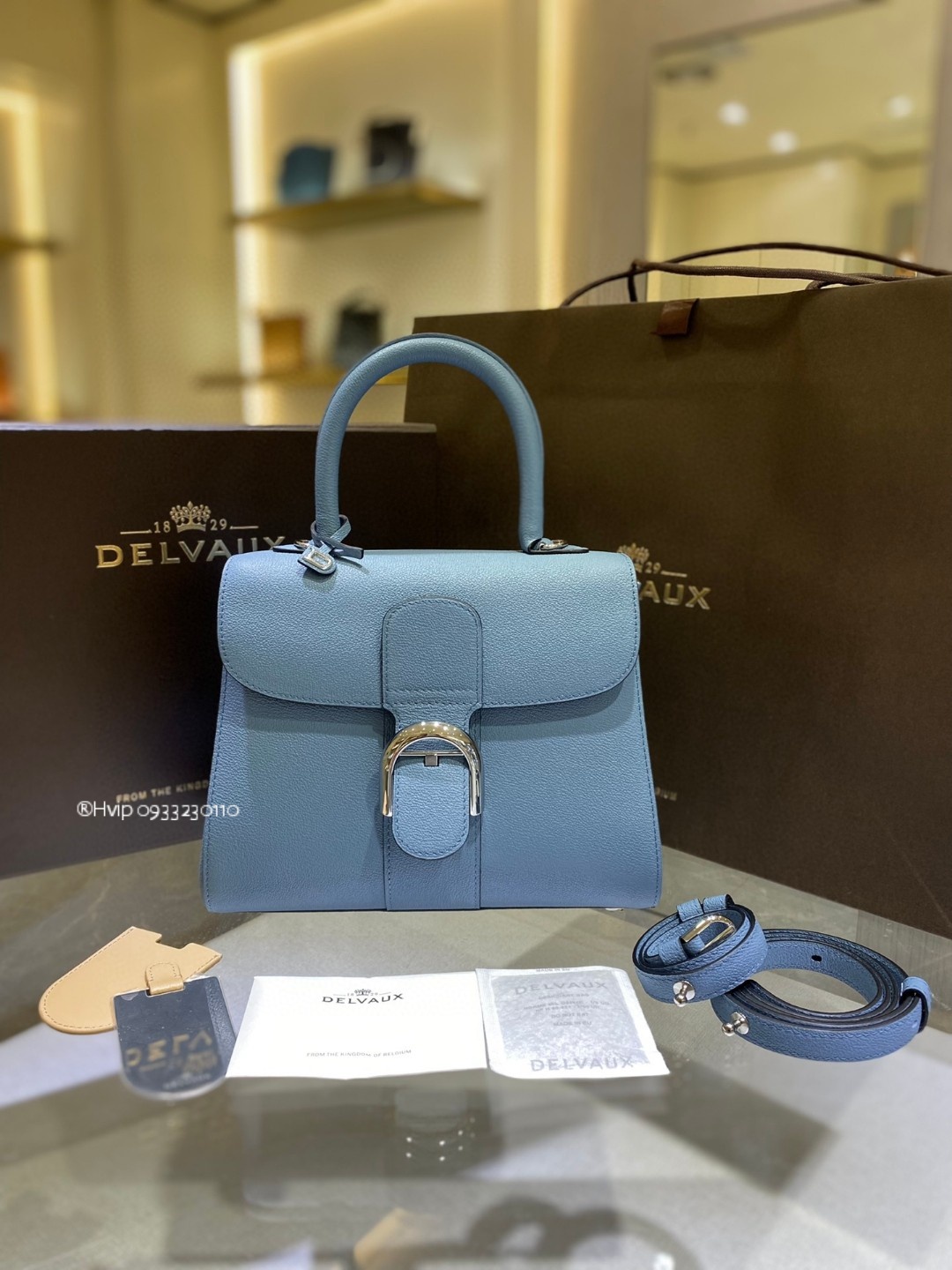Delvaux Brillant MM Rodeo Calfskin Azure