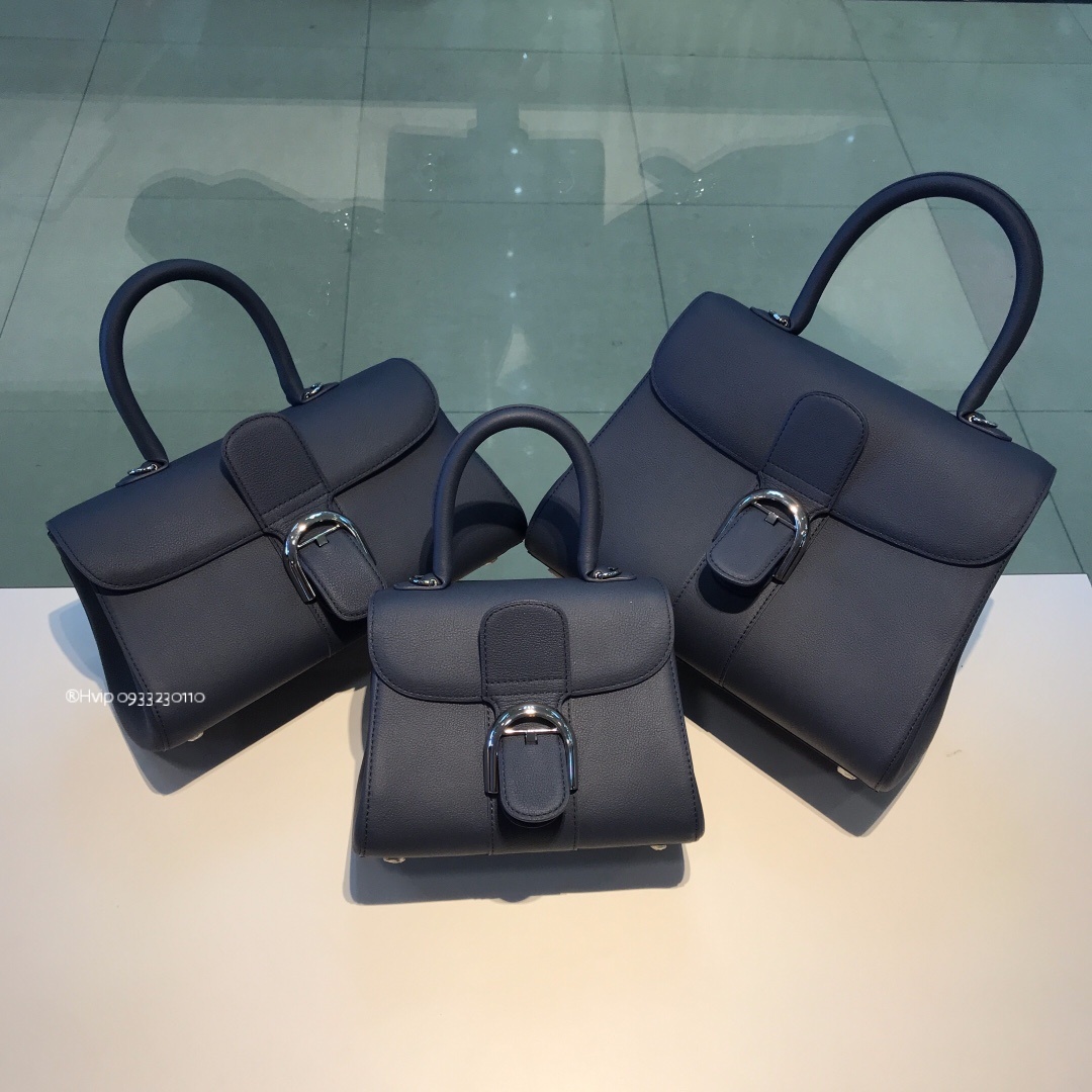 Delvaux Brillant MM Rodeo Calfskin navy blue
