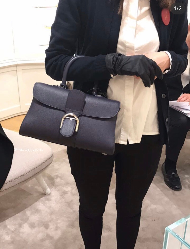 Delvaux Brillant MM Rodeo Calfskin navy blue