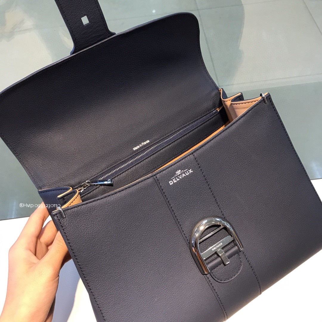 Delvaux Brillant MM Rodeo Calfskin navy blue