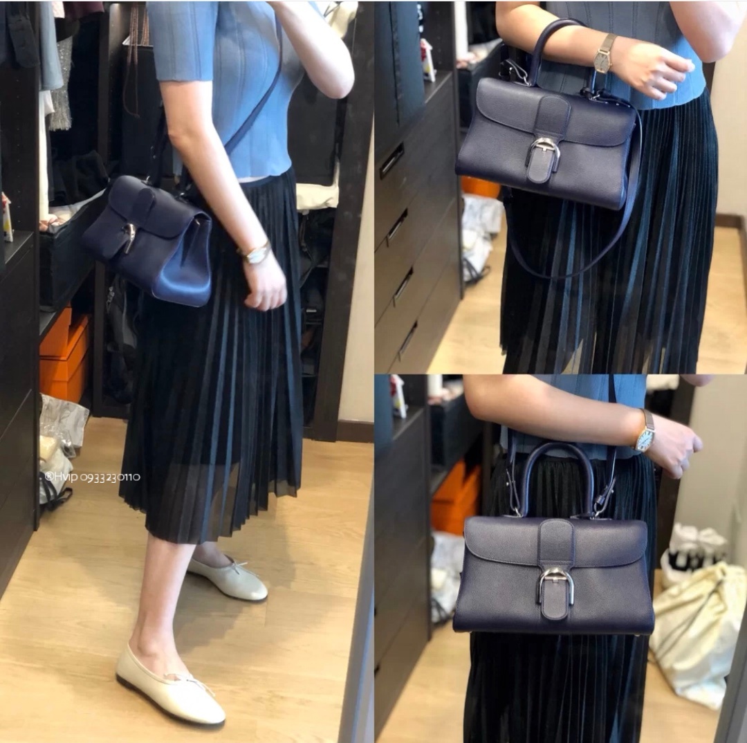 Delvaux Brillant MM Rodeo Calfskin navy blue
