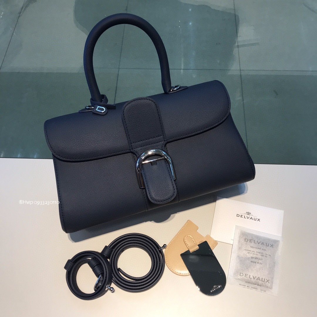 Delvaux Brillant MM Rodeo Calfskin navy blue