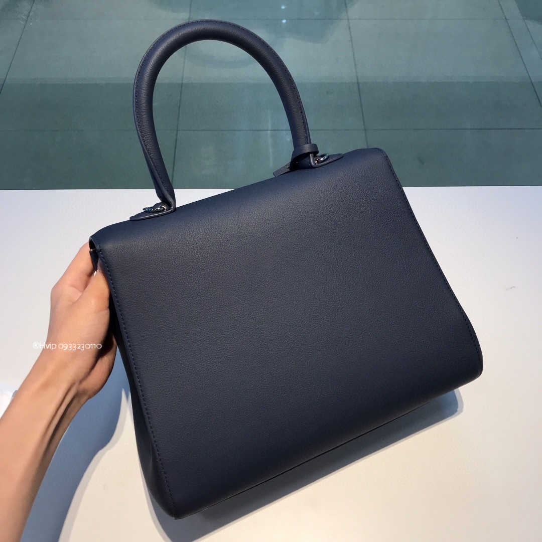 Delvaux Brillant MM Rodeo Calfskin navy blue