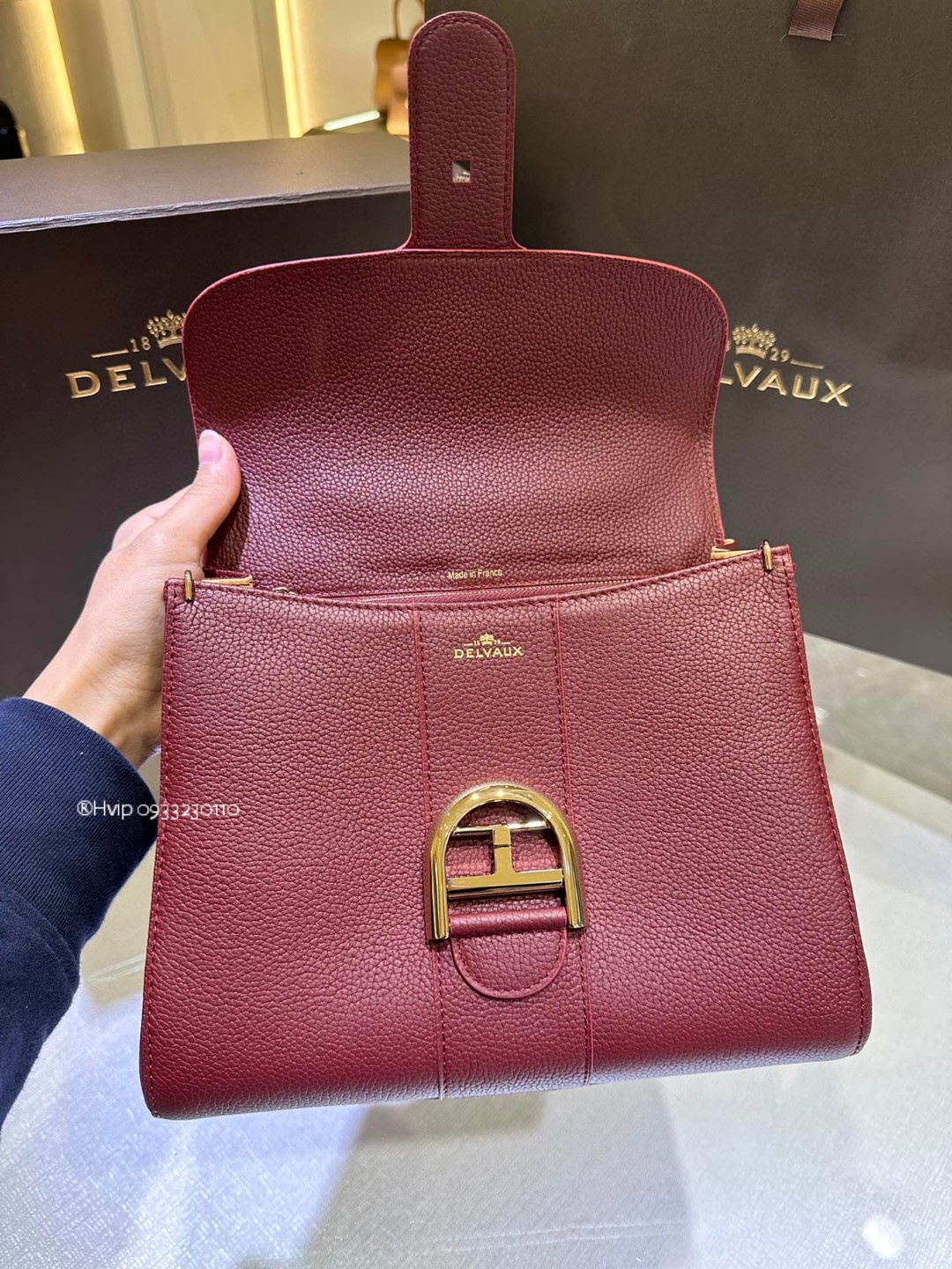 Delvaux Brillant PM Rodeo Calfskin Rosewood