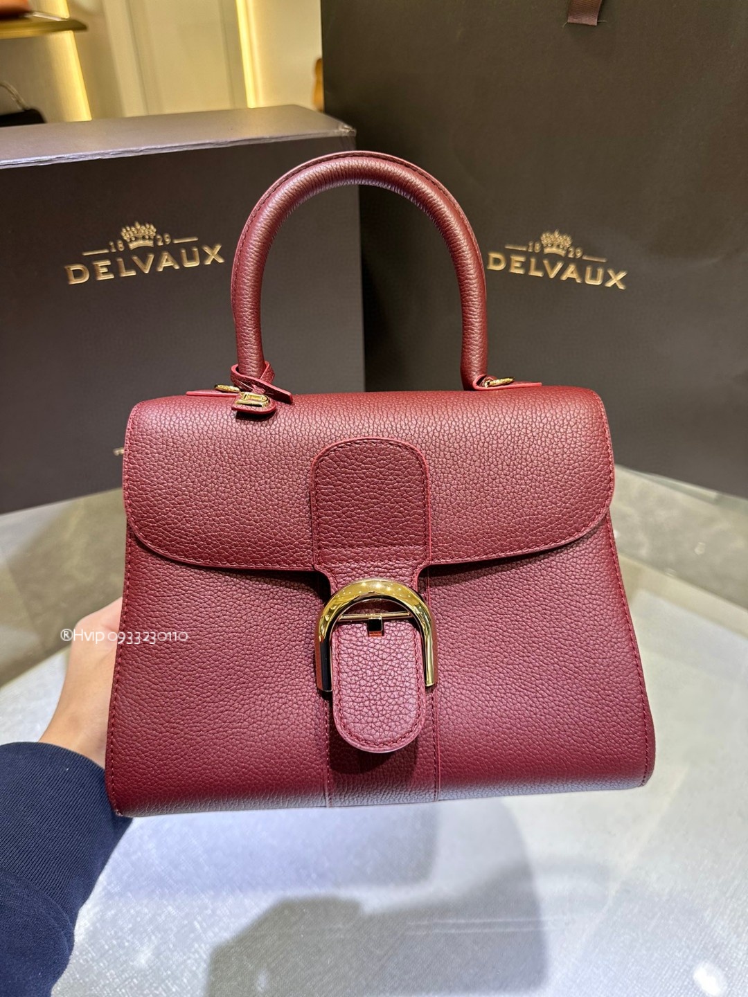 Delvaux Brillant PM Rodeo Calfskin Rosewood