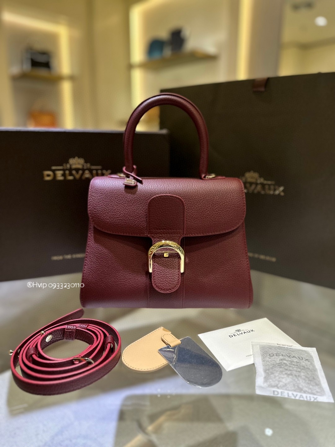 Delvaux Brillant PM Rodeo Calfskin Rosewood