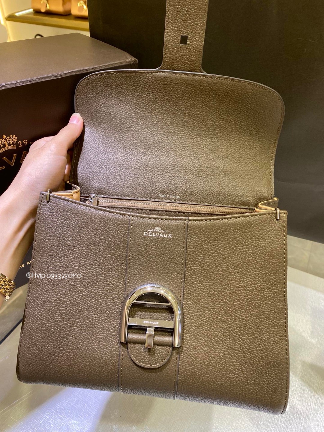 Delvaux Brillant PM Rodeo Calfskin Tourterelle