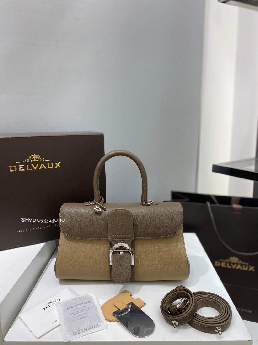 Delvaux Brillant MM Rodeo Calfskin bi-color