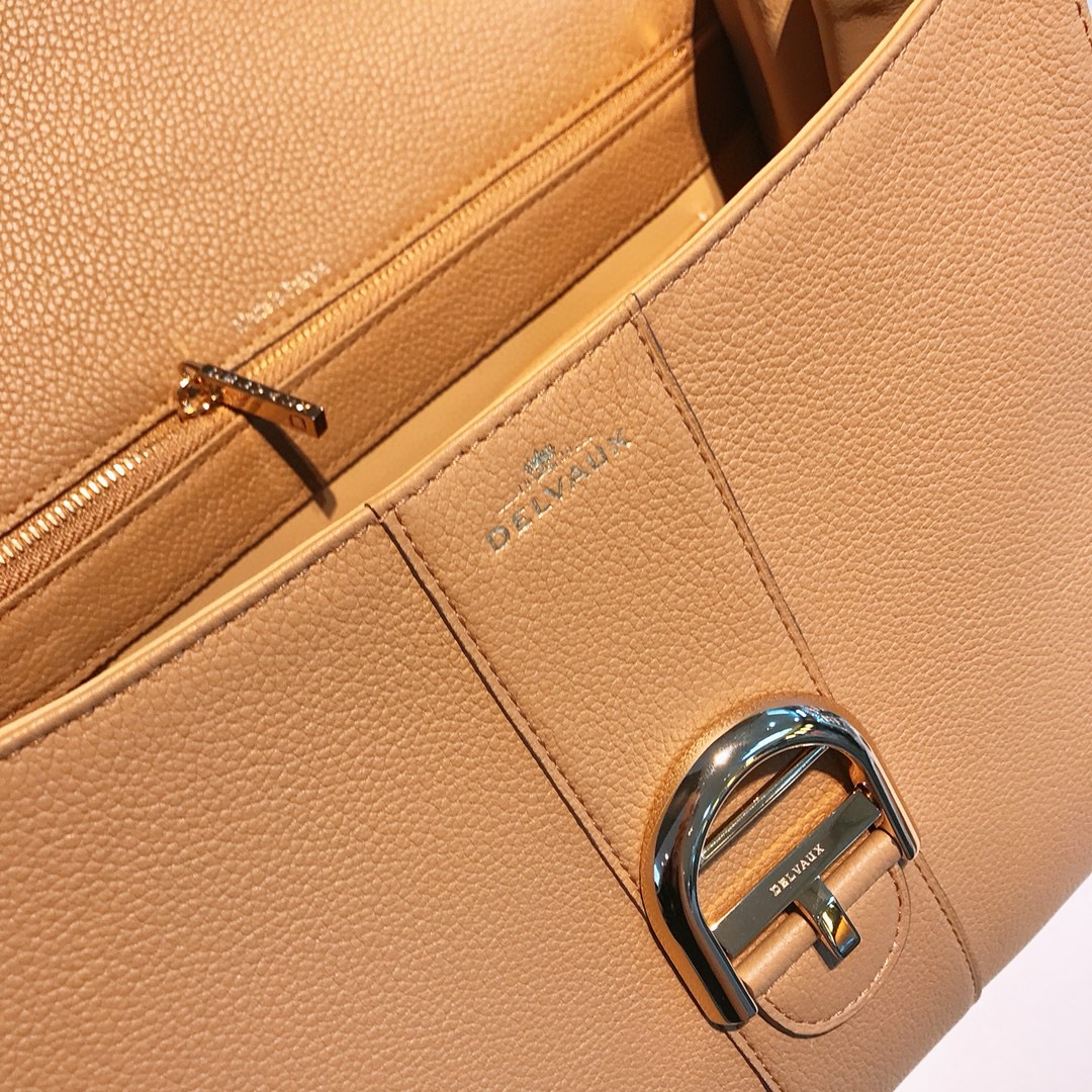 Delvaux Brillant MM grained Calfskin Vegetal - Ivory