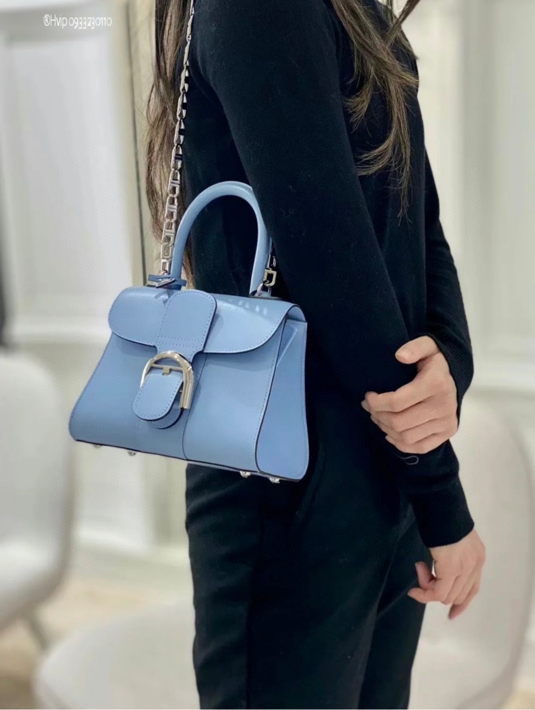 Delvaux Brillan mini in Box Calf Azure