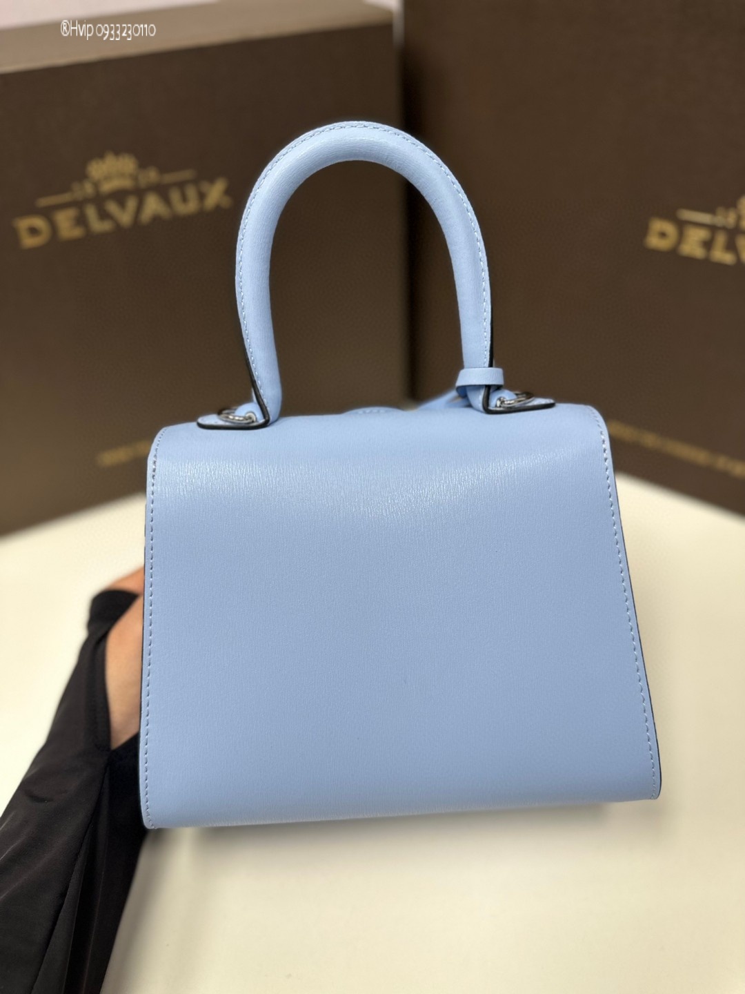 Delvaux Brillan mini in Box Calf Azure