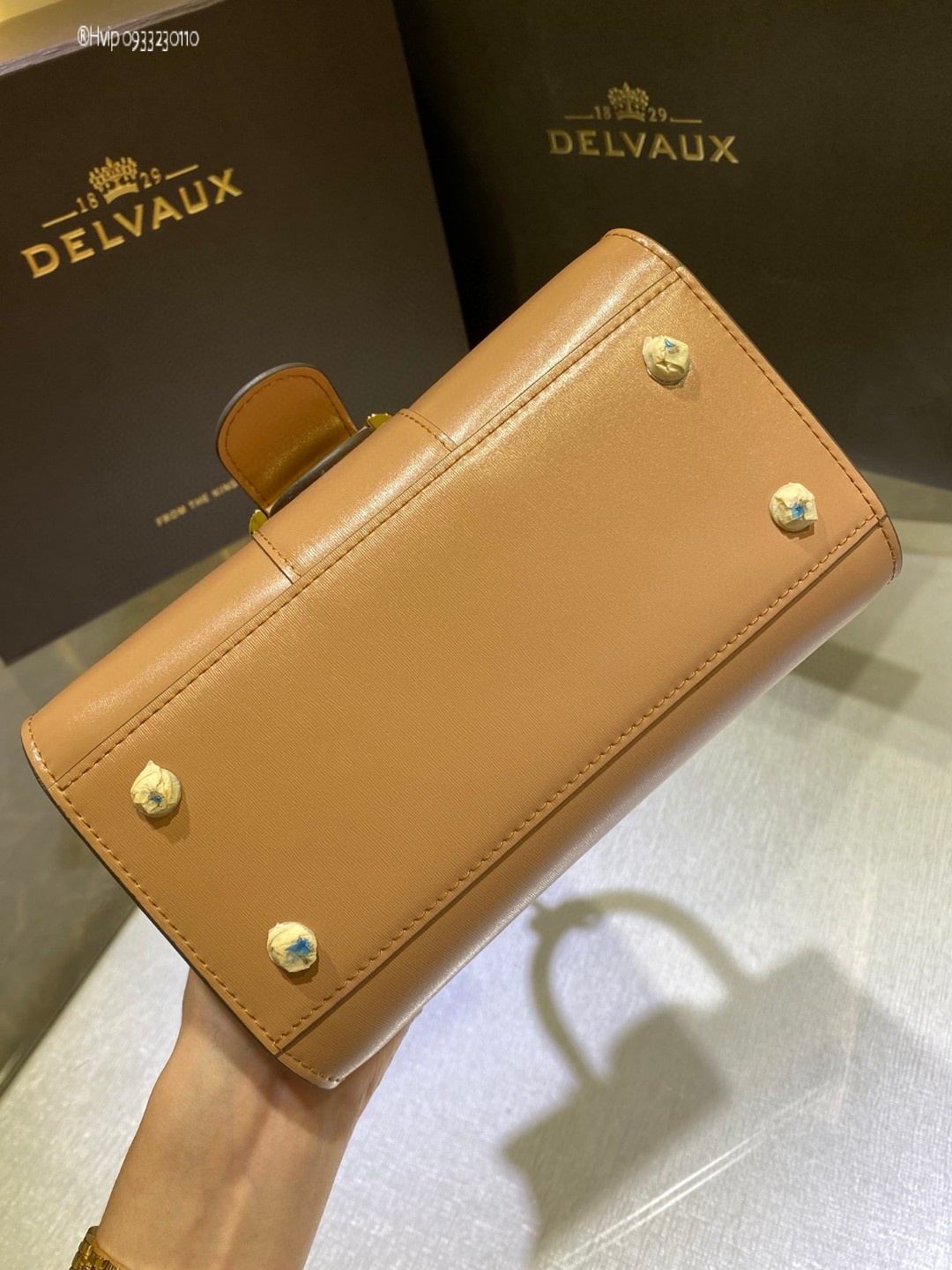 Delvaux Brillan mini in Box Calf Tender Beige