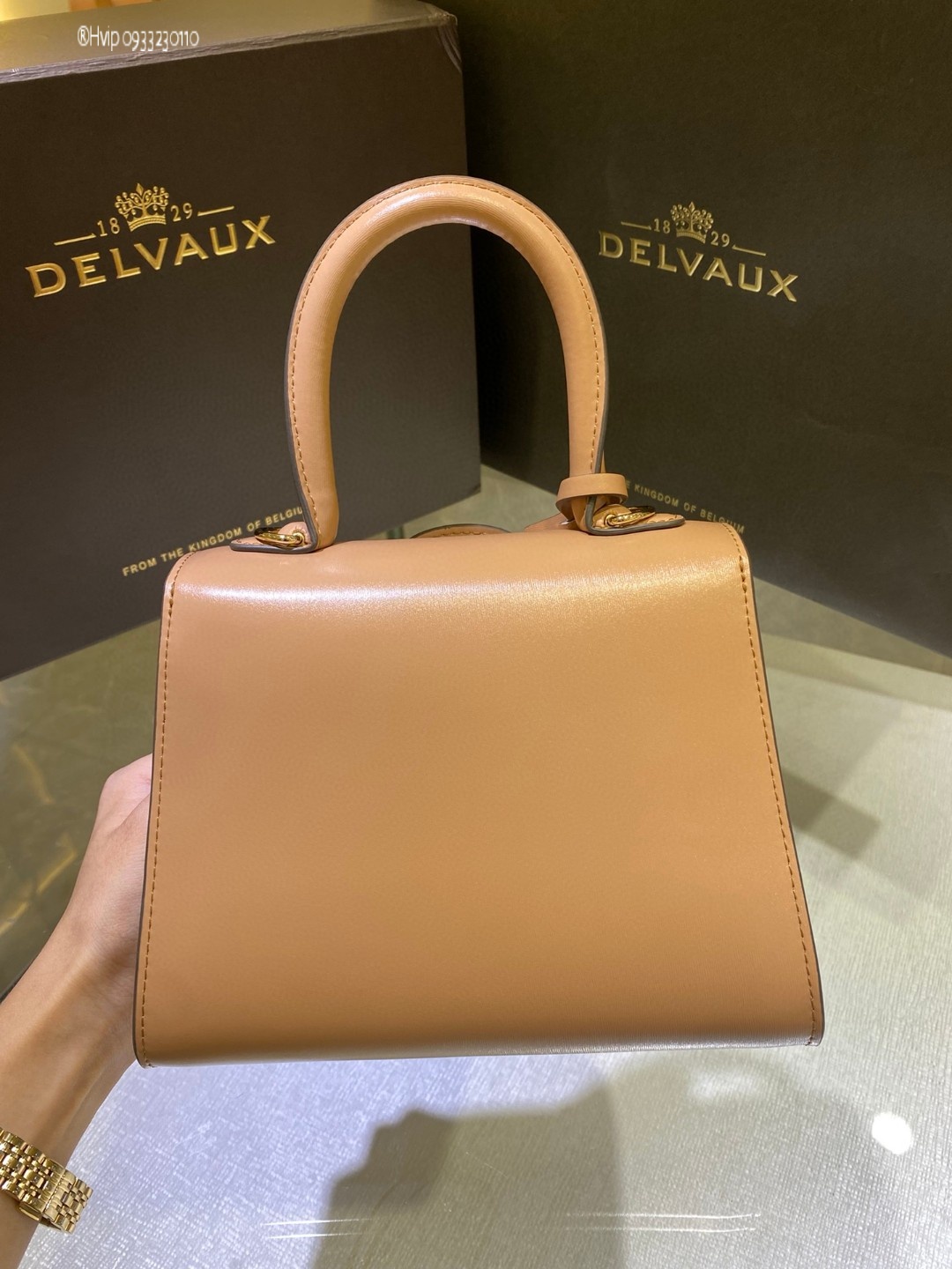 Delvaux Brillan mini in Box Calf Tender Beige
