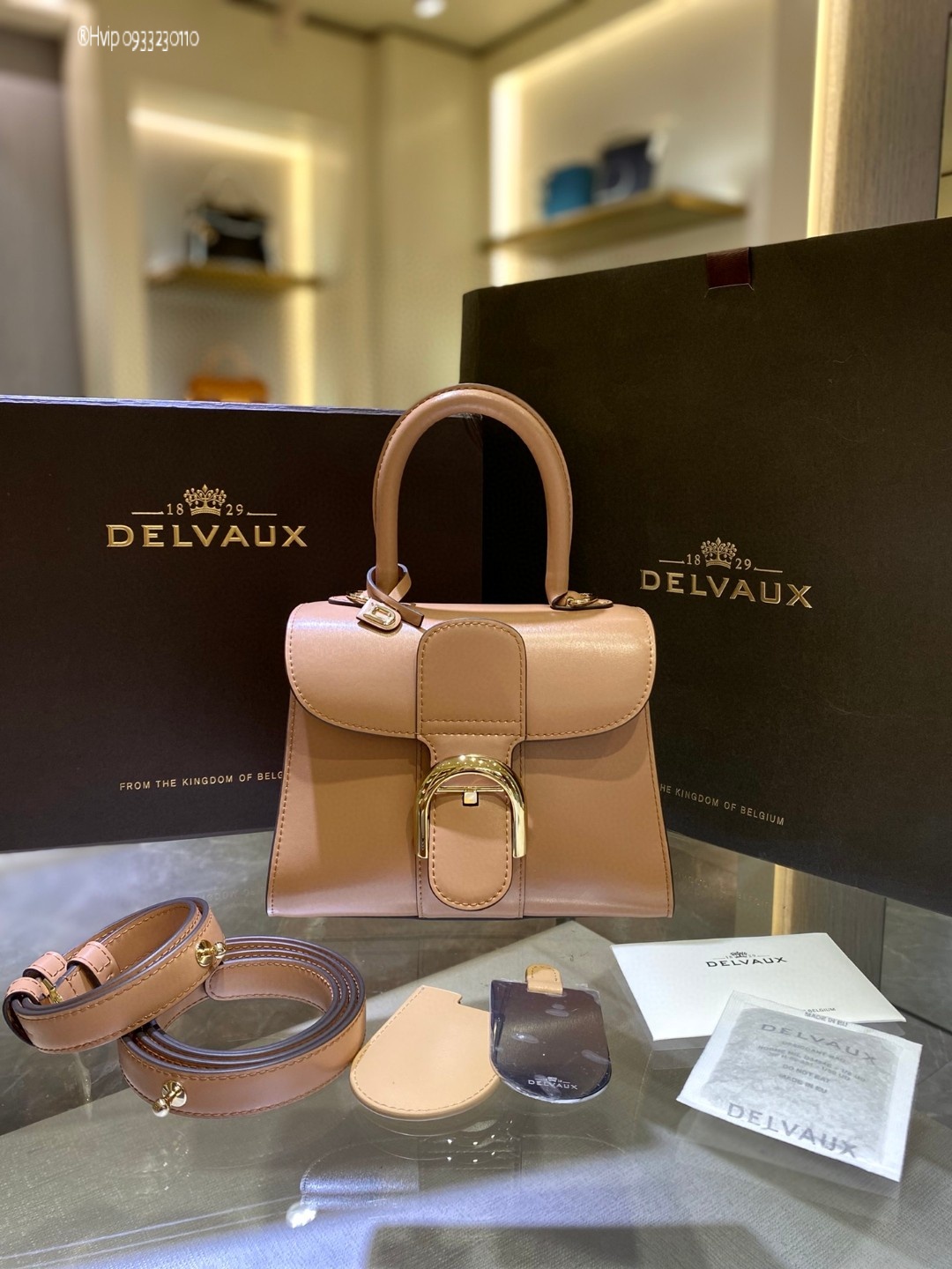 Delvaux Brillan mini in Box Calf Tender Beige