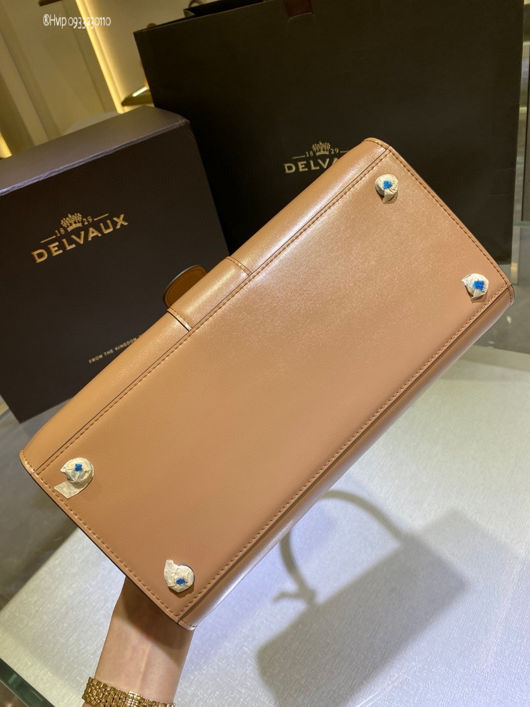 Delvaux Brillant MM in Box Calf Tender Beige