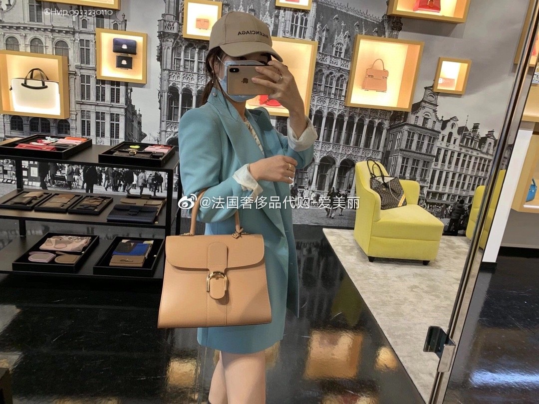 Delvaux Brillant MM in Box Calf Tender Beige