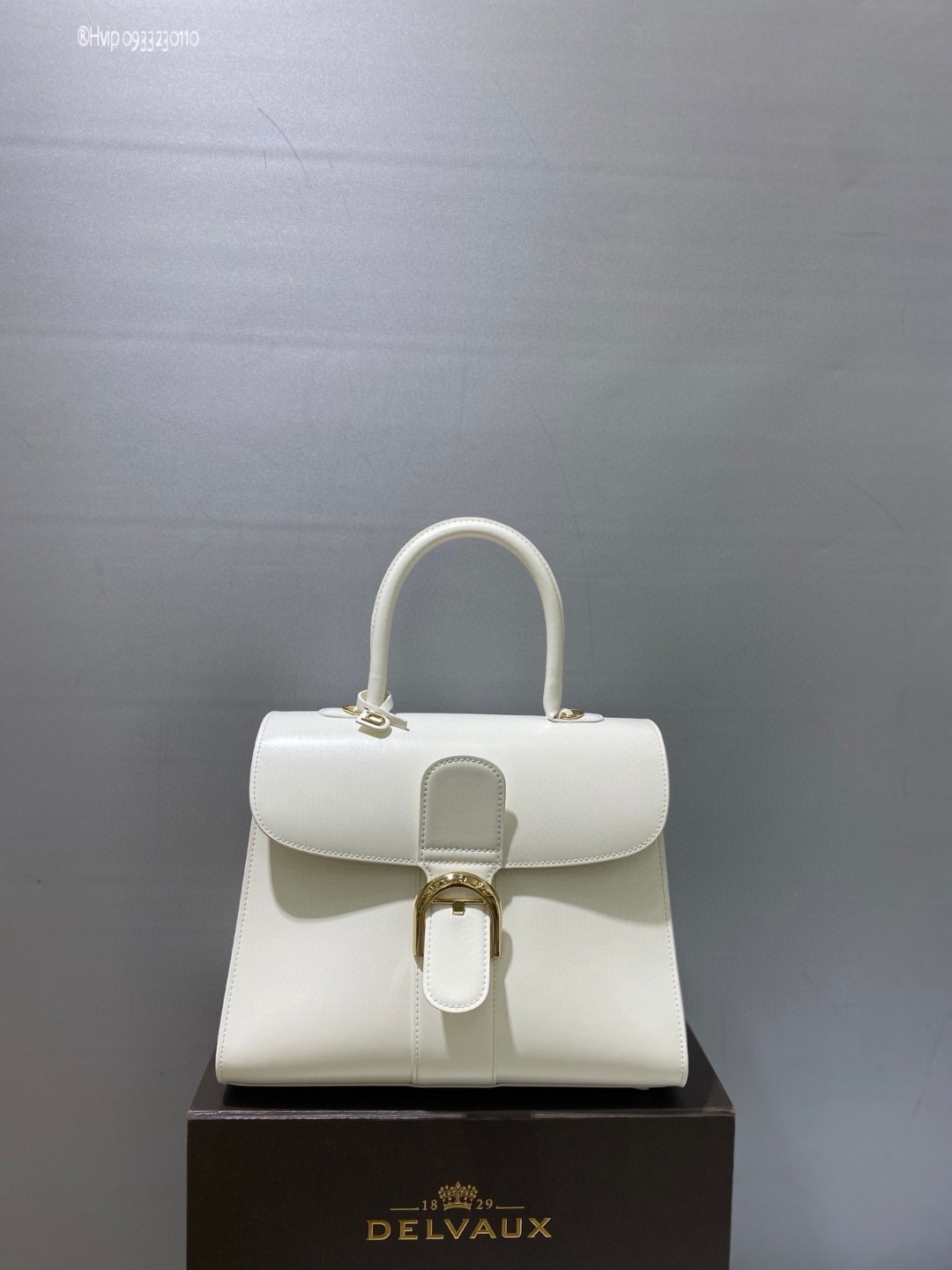 Delvaux Brillant MM in Box Calf white