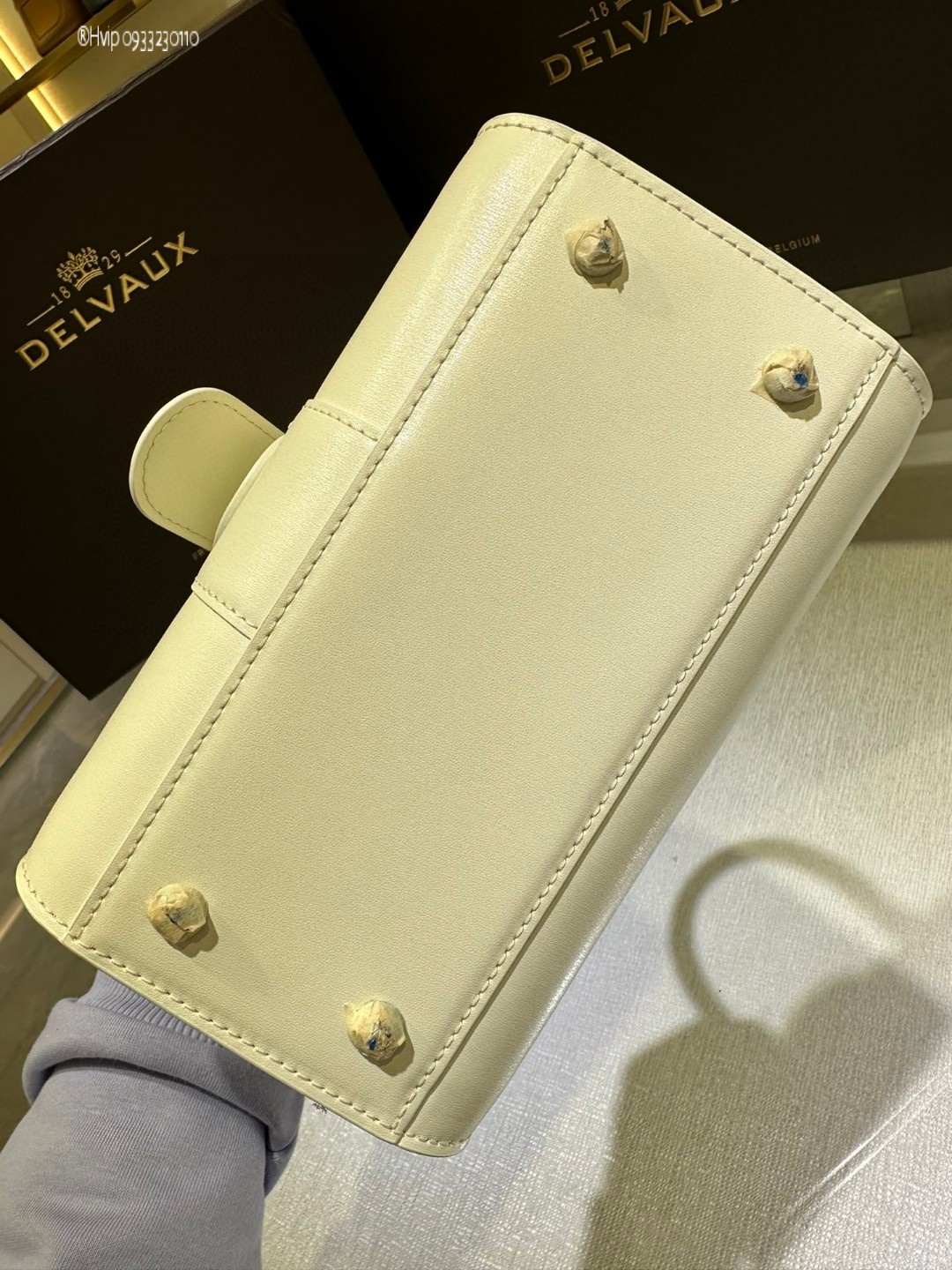 Delvaux Brillan mini in Box Calf white