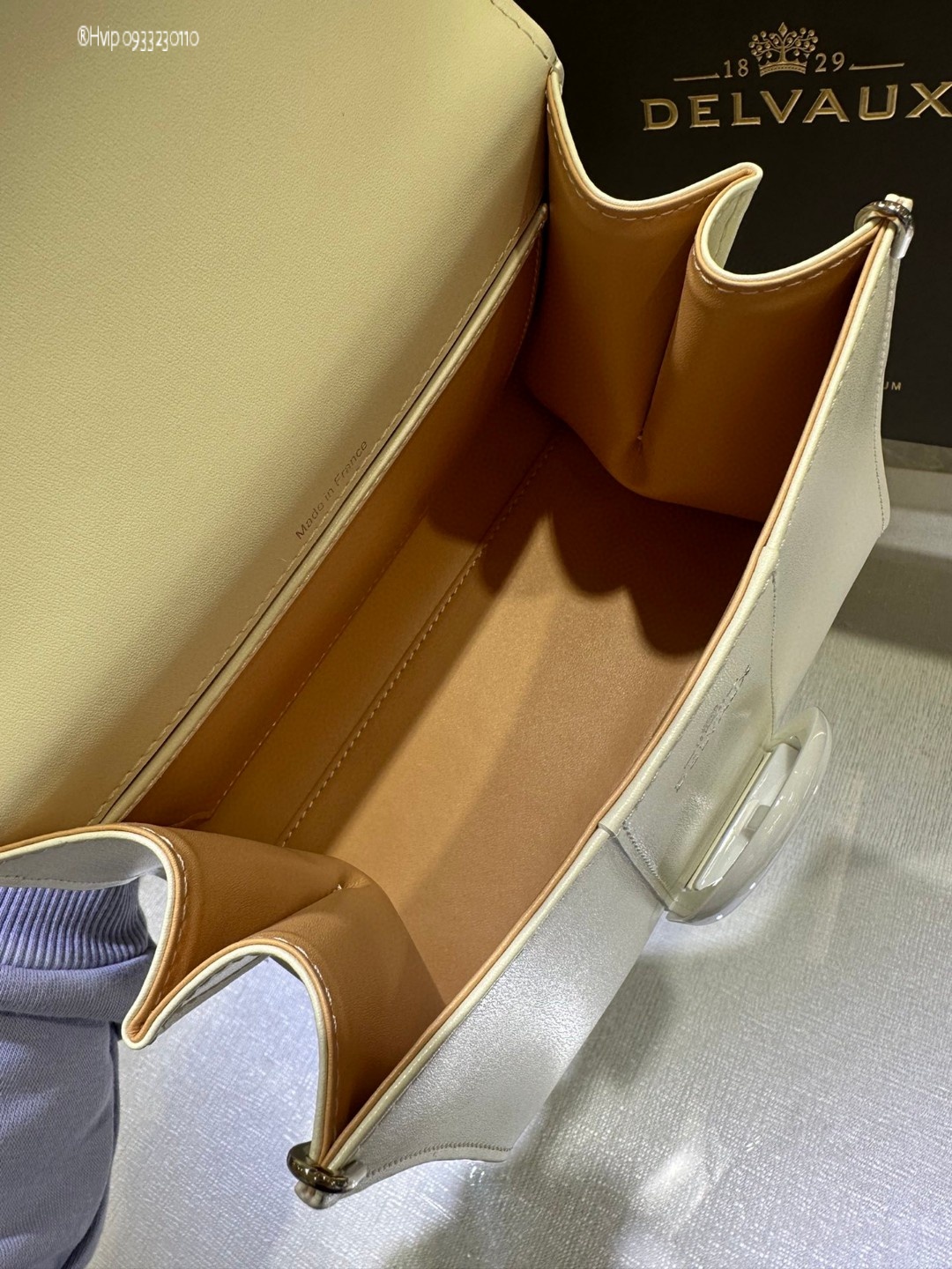 Delvaux Brillan mini in Box Calf white