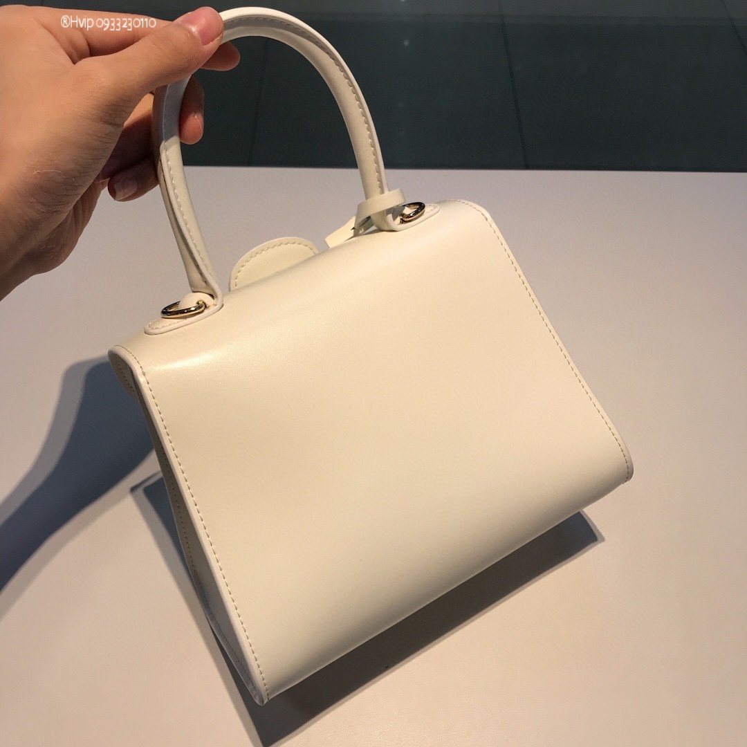 Delvaux Brillan mini in Box Calf white