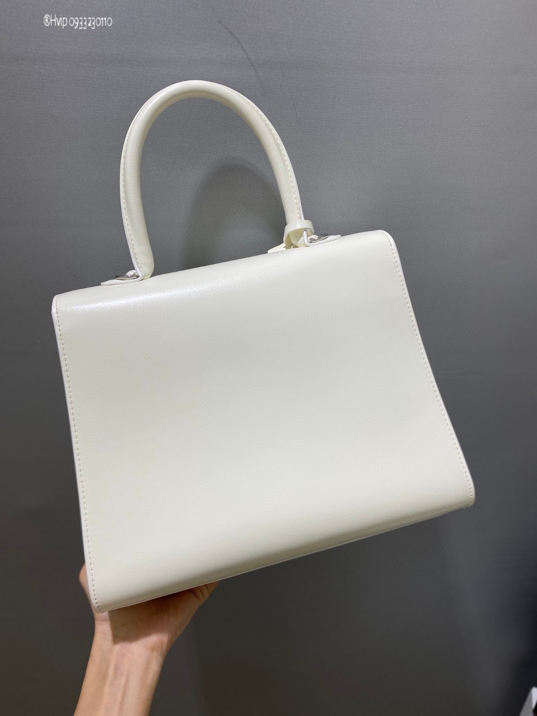 Delvaux Brillant MM in Box Calf white