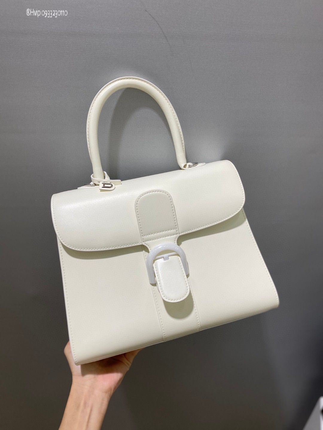 Delvaux Brillant MM in Box Calf white