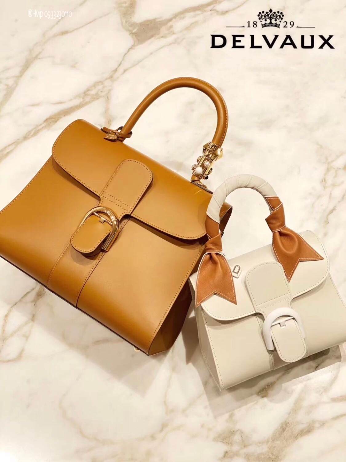 Delvaux Brillant MM in Box Calf beige