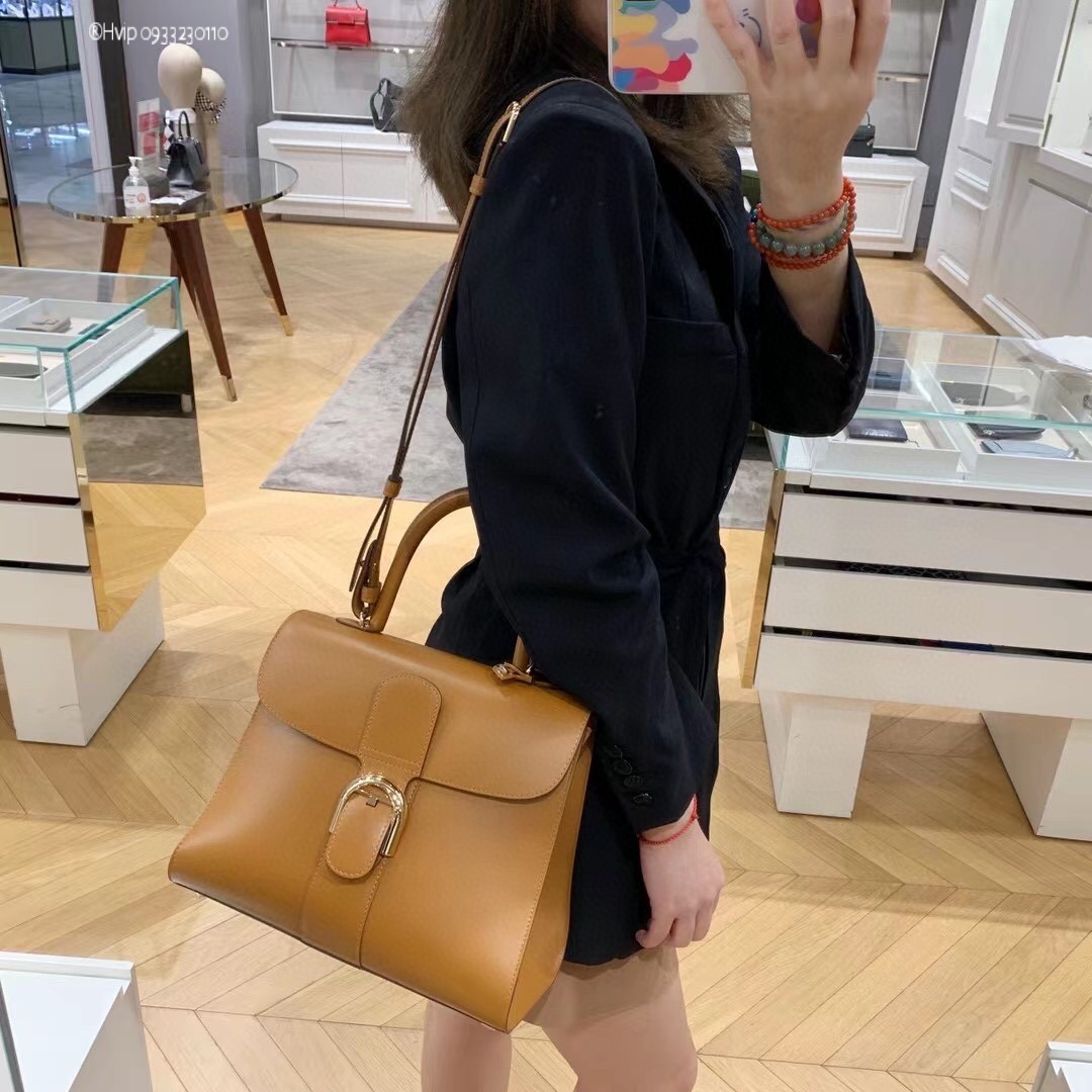 Delvaux Brillant MM in Box Calf beige