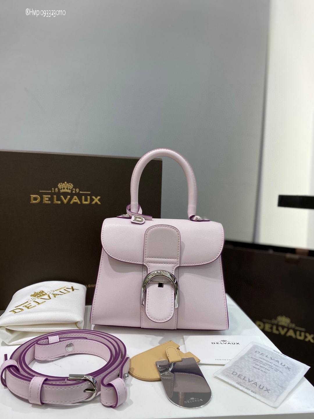 Delvaux Brillan mini in Box Calf pink