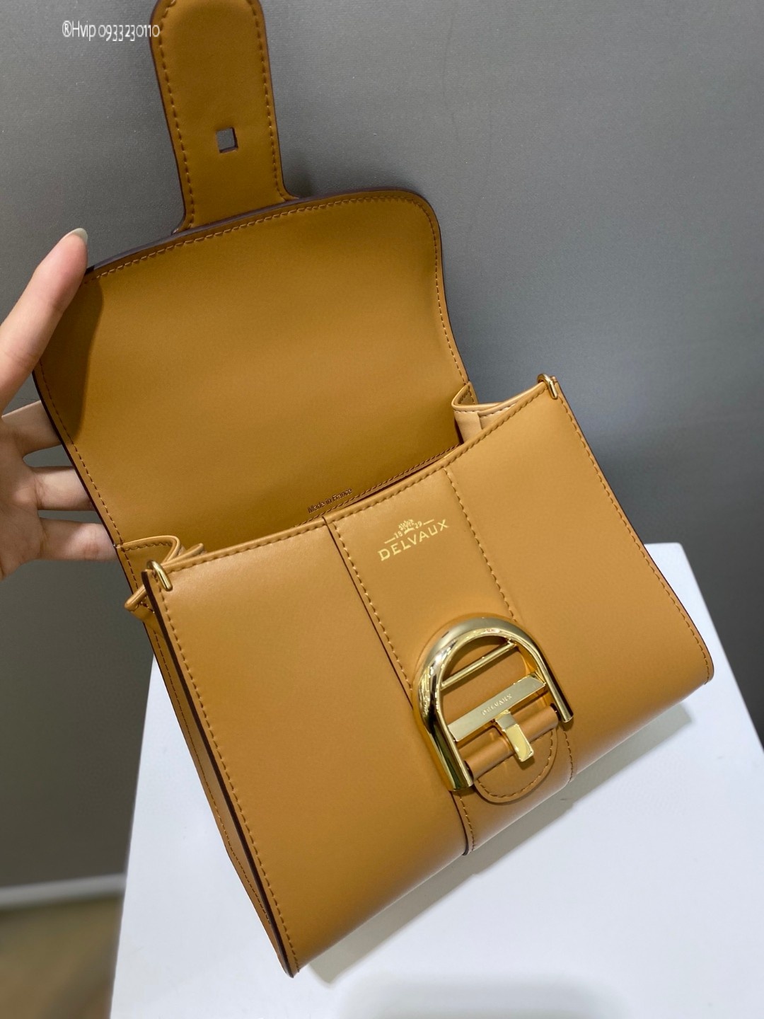 Delvaux Brillan mini in Box Calf beige