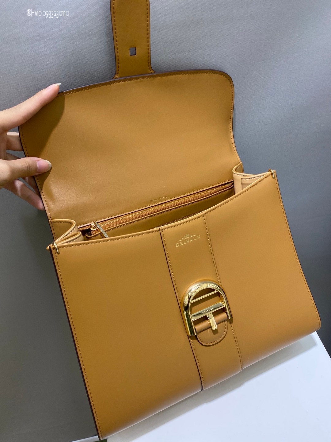 Delvaux Brillant MM in Box Calf beige