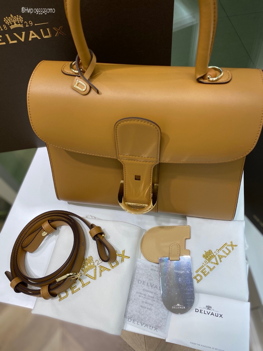 Delvaux Brillant MM in Box Calf beige