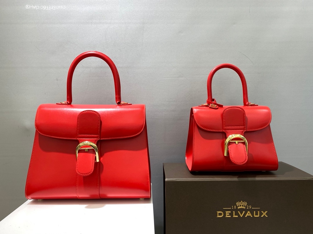 Delvaux Brillan mini in Box Calf red