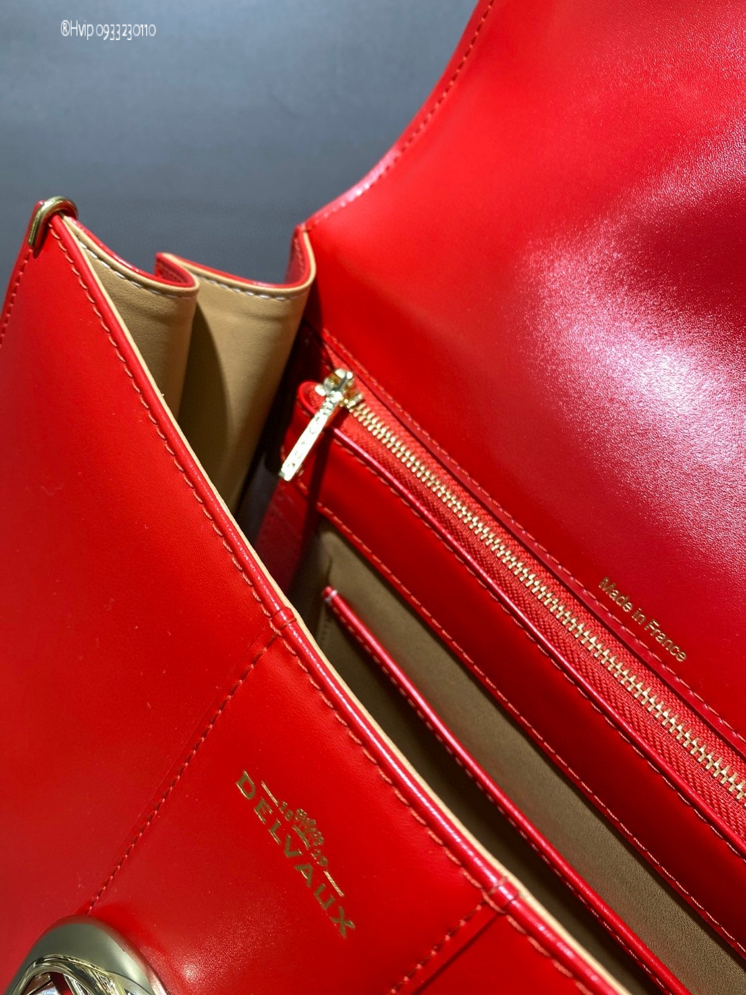 Delvaux Brillant MM in Box Calf red