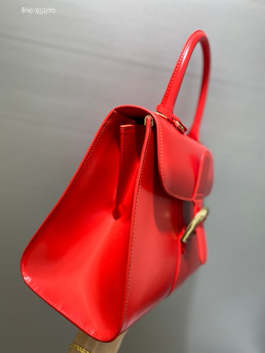 Delvaux Brillant MM in Box Calf red