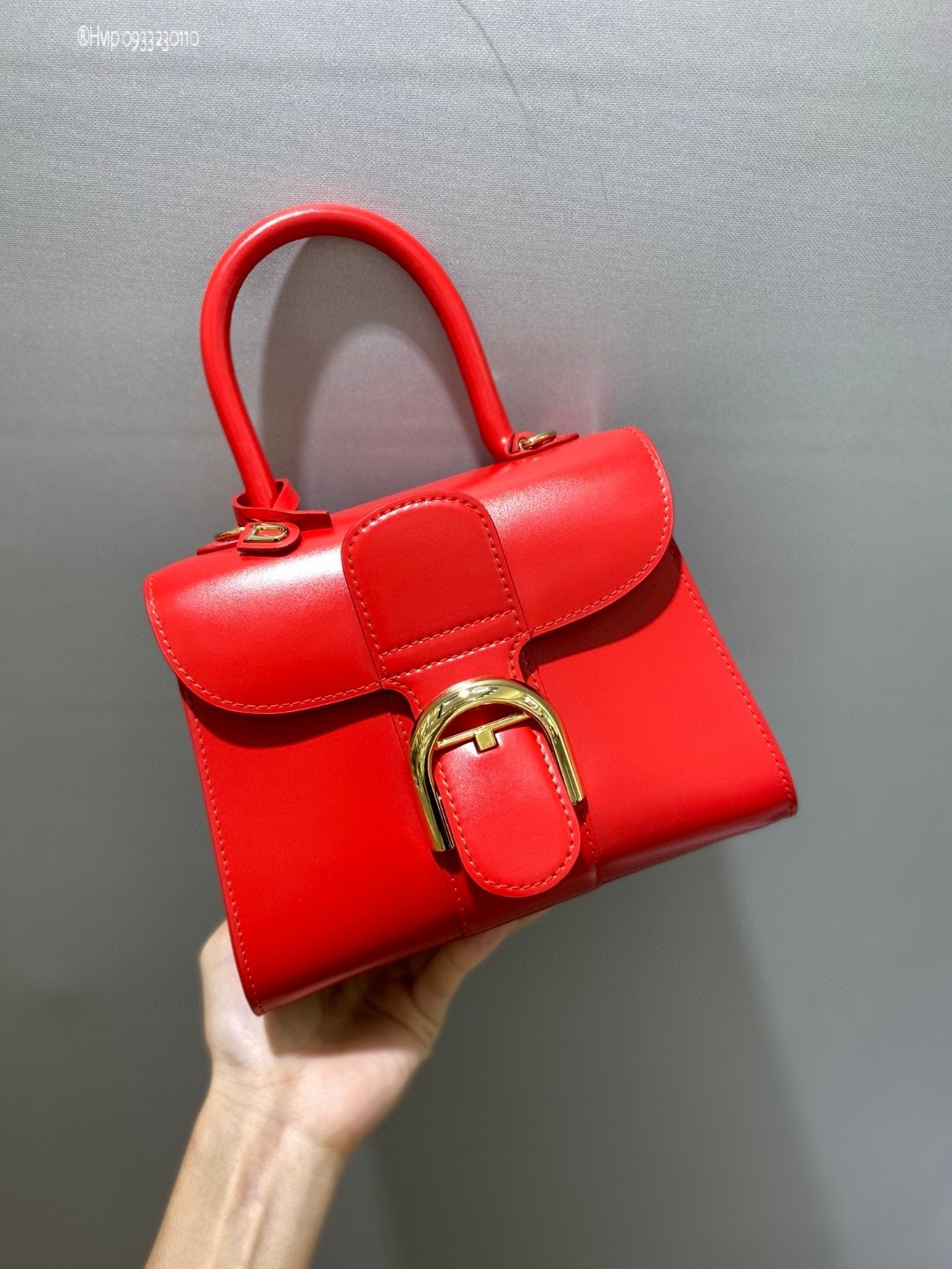 Delvaux Brillan mini in Box Calf red