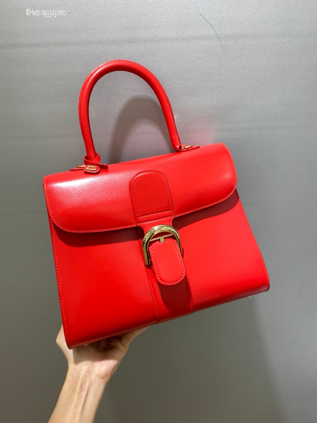 Delvaux Brillant MM in Box Calf red